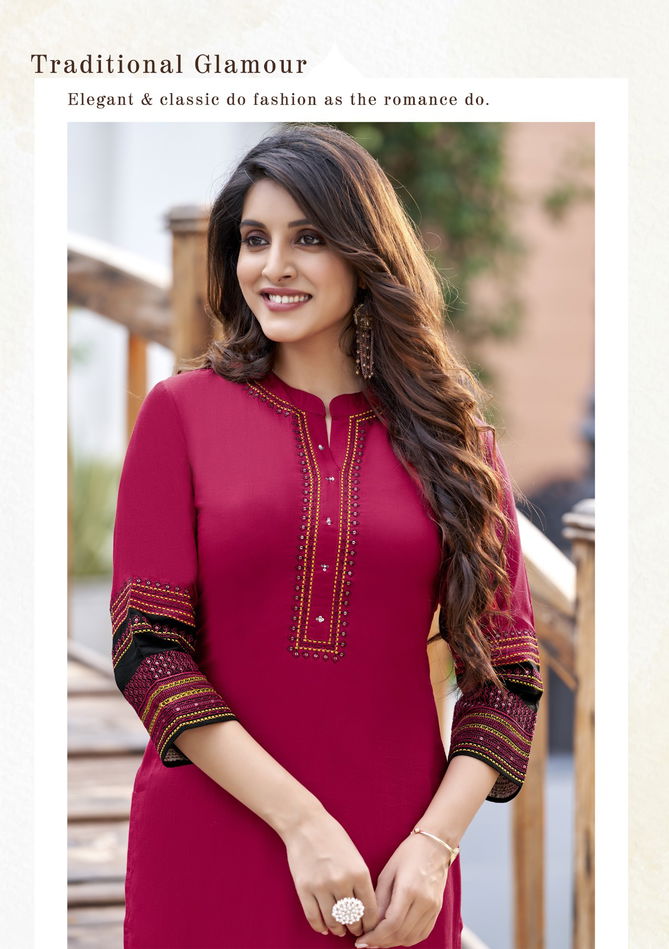 Wooglee Salonee 3 Rayon Wholesale Designer Kurtis Catalog